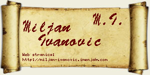 Miljan Ivanović vizit kartica